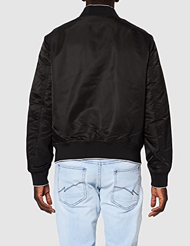 Image of Armani Exchange Men's Reversible Shiny Metallic Linear Logo Nylon Jacket