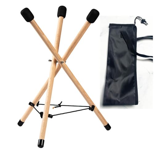 Handpan Drum Stand, Beech Tongue Drummer Bracket, Tripod Structure Holder Bracket, Musical Instrument Accessories with Storage Bag for Beginners