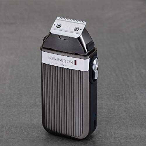 Remington Barttrimmer Herren Heritage Retro Design (hochwertige Edelstahlklingen, USB-Ladefunktion, 8 Aufsteckkämme (1.5-15mm), Netz-/Akkubetrieb) Haarschneidemaschine, Bartschneider MB9100, Grau