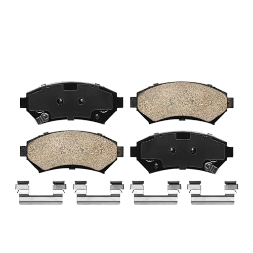 Image of Detroit Axle - Front Brake Pads for Olds Aurora Chevy Impala Monte Carlo | Buick Century Regal Cadillac Seville DeVille Pontiac Bonneville Montana Trans Sport, Ceramic Brake Pads w /Hardware