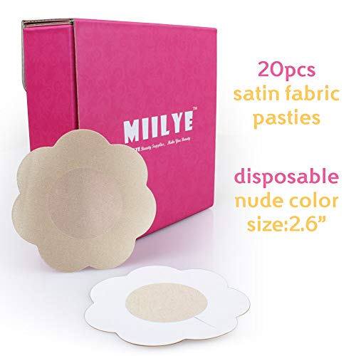 Reusable Silicone Nipple Covers for Women + Disposable Fabric Breast Petal Pasties, MIILYE Prevent Wardrobe Malfunctions Solution, Confident to Go Braless (Style 1) - Thumbnail 2