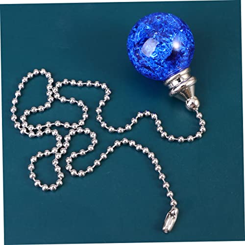 Image of Mobestech Ceiling Fan Pull Chain Extender Pull Chain Light Fixture Ceiling Fan String Replacement Crystal Fan Pulls Crystal Ball Fan Pulls with Connector Zipper Blue