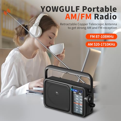 image for YOWGULF AM FM Radio with Best Reception,Bluetooth Portable AM FM Trans