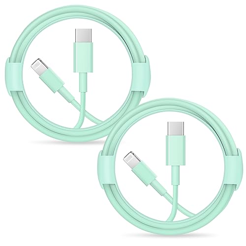 Image of iPhone Fast Charger Lightning Cable [MFi Certified] 2-Pack USB-C to Lightning Cable (6.6Ft) Fast Charging Compatible with iPhone14 /14 Plus /14 Pro /14 Pro Max /13 /13pro /12 /12 Pro /12 Pro,iPad(Green)