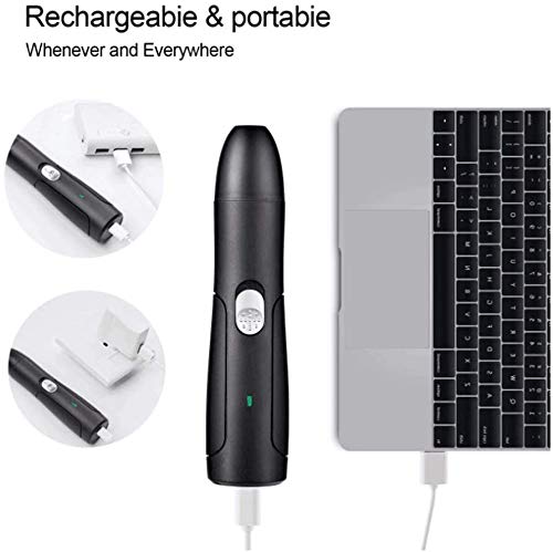 Clipper del molinillo de uñas del perro - profesional DIRIGIÓ Recortadora de clavos de mascota eléctrica recargable - Patas sin dolor de aseo y alisado - Motor silencioso - 3 puertos de tamaño fo