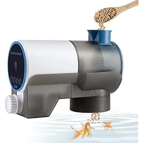 Boxtech Automatic Fish Feeder - Aquarium Tank Timer Fish Feeder Two 1.5V Battery Operated Programmable - Auto Fish Food Dispenser for Aquarium (Packed Without Batteries) (Without LCD) Cover