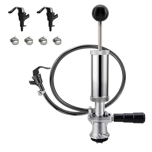 4 Keg Pump +3 Faucet+4 Hose Clamps Keg Party Pump US Sankey D System Beer Party Hand Pump with Picnic Tap for Beer Keg Tap Kit No Leakage No Block