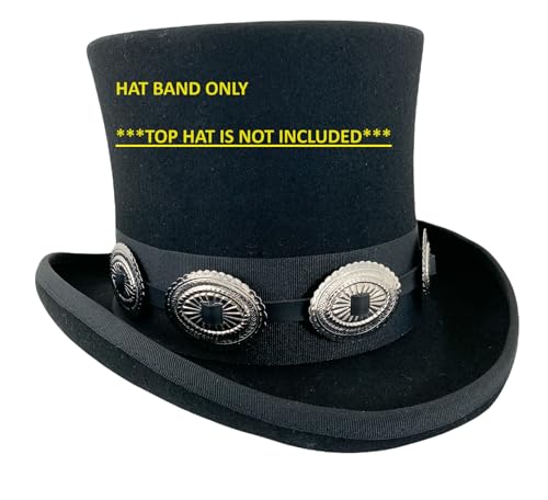 Funk Plus Steel Concho Hat Band for Cowboy Hats Steampunk Tophats Costume Rock Slash Hat