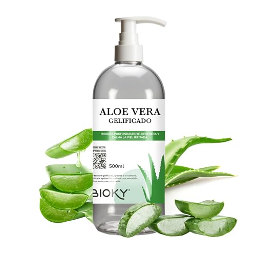 Gel Aloe Vera 100% Natural 500 ml – Puro, Orgánico, Hidratante y Calmante – Piel Hidratada e Iluminada | Natural y Versátil: Aftersun, Piel, Cabello, Calmante, Post Depilación, After Shave (500 ml)