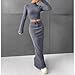 CNPOLOOK Women's Y2K 2 Piece Maxi Skirt Set Long Sleeve Turtleneck Crop Top Bodycon Drawstring Fishtail Skirt 2025 (Grey,XL,X-Large)