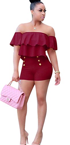 Maillot de bain deux pièces XL sexy YALI bordeaux feuille de lotus