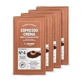 by Amazon Café molido Natural Espresso Crema, 250 g (Paquete de 4), tueste claro - Certificado por Rainforest Alliance
