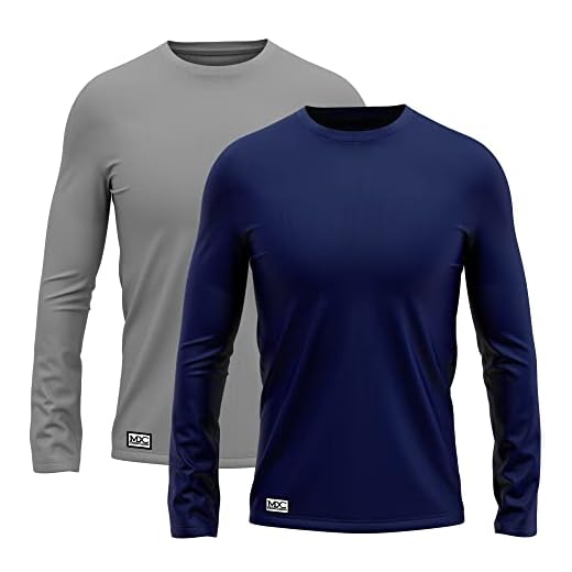 Kit 2 Camiseta Masculina Proteção UV 50+ Térmica Segunda Pele MXC BRASIL (BR, Alfa, G, Regular, 1 Cinza Escuro, 1 Azul Marinho)