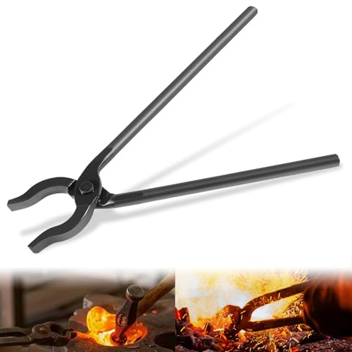 0004930-300 Mandrel Blacksmith Tong (300mm,1.1Lbs) Knife Making Tool for Blacksmiths Beginner and Seasoned,Forge Tongs for Holding Hot Steel Firmly