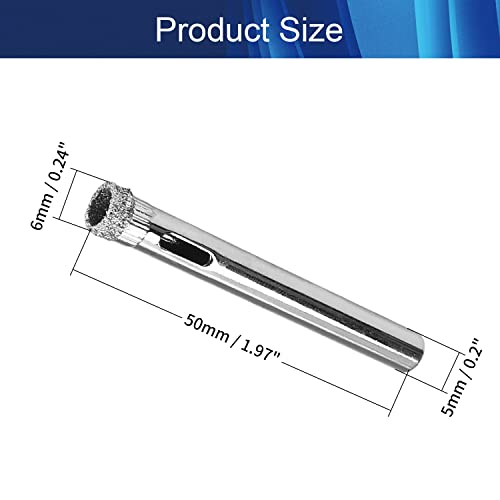 Broca Diamantada para Vidrio, Cerámica, Mármol y Granito, Hole Saw de 6 mm, 8 mm y 1/4", Juego de 12 Unidades, Marca Hegebeck miniatura 2