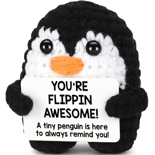 Mini Positive Crochet Penguin Easter Basket Stuffers Essentials, Funny Brithday
