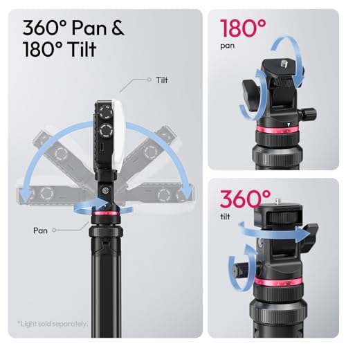 Image of ULANZI MT-80 Aluminum Tripod Stand, 7FT Auto Pop-Up Camera Light Tripod