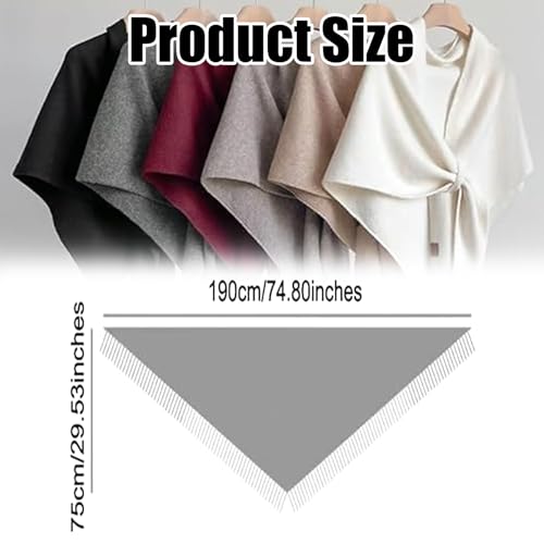 Gettoreach Women's Solid Color Scarf, Women's Wool Triangle Scarf Shawl, Pashmina Shawls Wraps for Women2