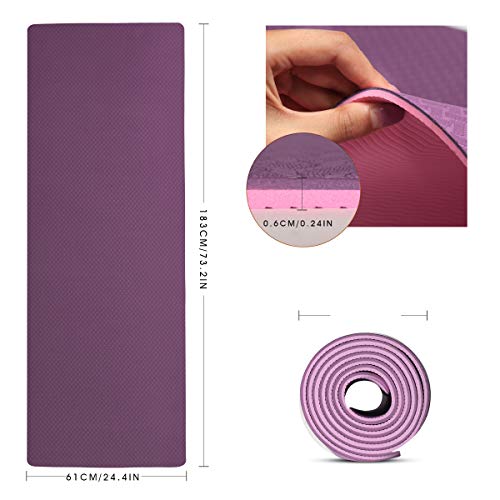 BBD Yogamatte Gymnastikmatte Kork rutschfest schadstofffrei Pilatesmatte Sportmatte Dicke gepolstert für Anfänger zum Yoga Pilates Fitness - Image 3