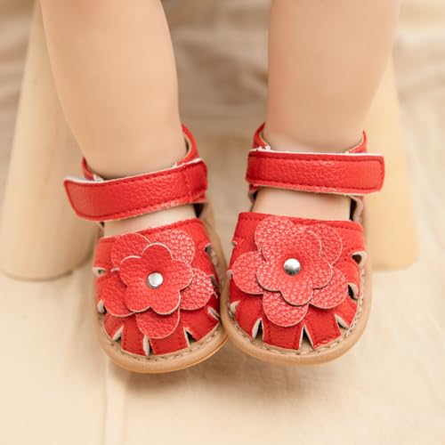 Image of Babelvit Infant Baby Girl Boy Sandals Comfort Premium Summer Outdoor Casual Beach Shoes with Flower Bowknot Anti Slip Rubber Sole Newborn Toddler Prewalker First Walking Shoes