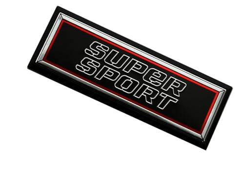 Image of 1pc New Super Sport Dash Emblem 3D Badge Replacement for 81-87 El Camino 83-88 Monte Carlo SS (Chrome Black)
