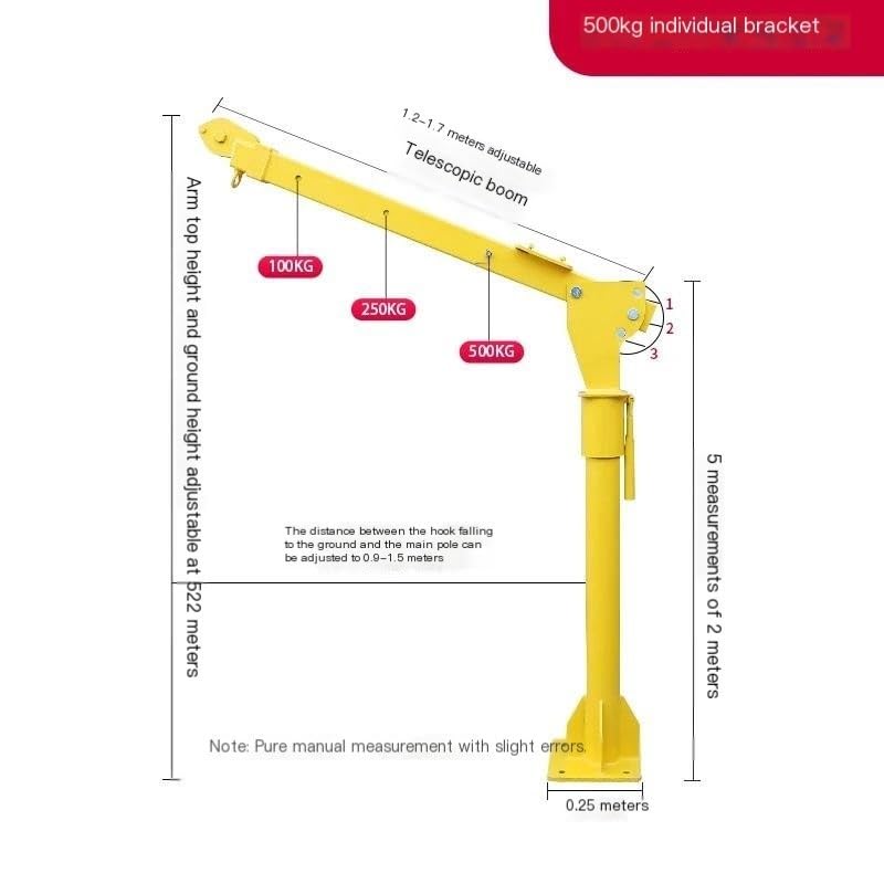 Paranco Elettrico Piccola gru con gru 220v per sollevamento elettrico di piccole dimensioni per auto domestiche(Bracket 500KG)