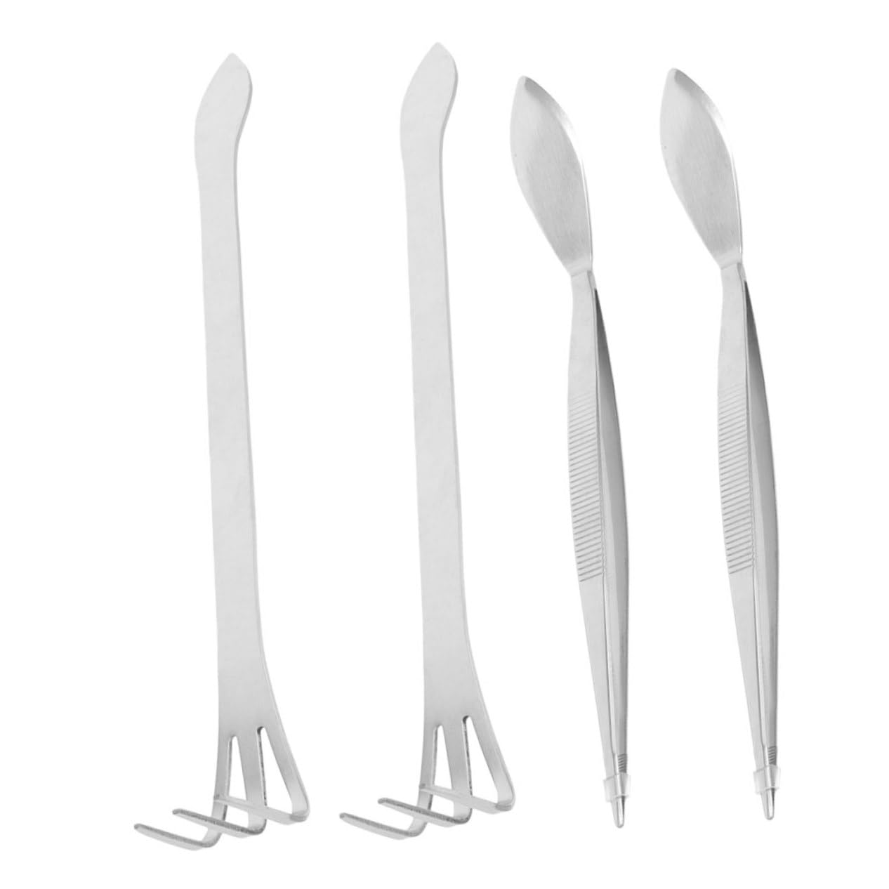 IWOWHERO Gardening Bonsai Tools 4-Piece Set Root Rake Tweezers Concave Cutter Mini Rake for Planting and Care