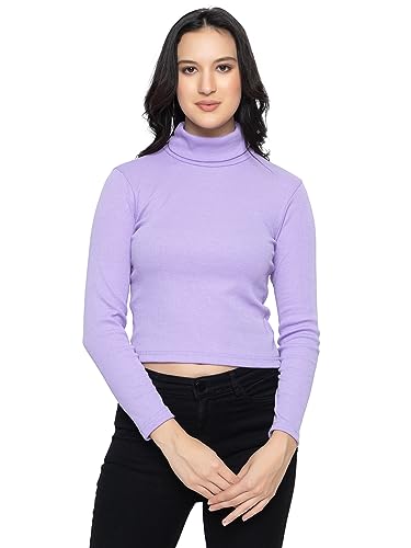 Image of Kepa Women Cotton High Neck Top Full Sleeve T Shirt