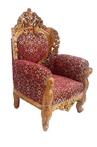 Image of Luxury Wooden Teakwwood Five Seater Sofa Set for Living Room (Honey Brown) Solid Wood Outdoor Chair 5 Seater Sofa | (25)