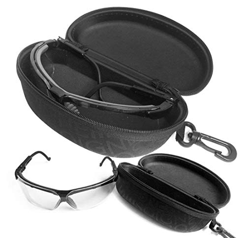 FitSand Hard Case Compatible for Howard Leight by Honeywell R-03570 Genesis Black Frame/Clear Lens Shooting Glasses