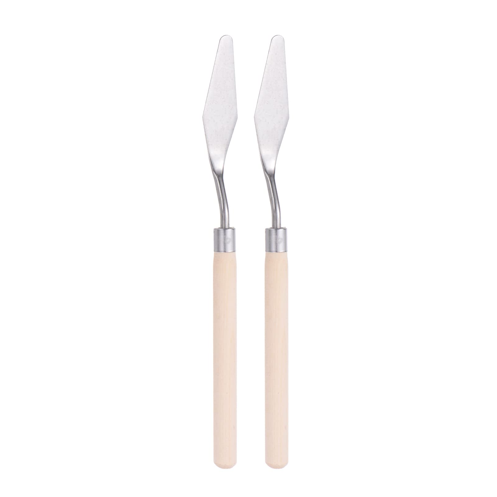 HARFINGTON 2pcs Palette Knife 16mm Knife Width Big Pointed Head Solid Wood Handle Stainless Steel Painting Mixing Scraper Pallet Knife Spatula for Oil Acrylic Painting