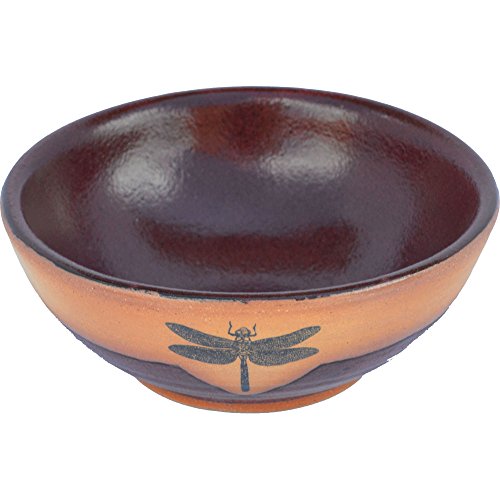 ALWAYS AZUL POTTERY Dragonfly Salad Bowl in Real Red Glaze - Handmade Ceramic Pottery Bowl - Handcrafted Polished Stoneware - Unique & Stylish Glazed Bowl, Great for Soup, Salad, Cereal and More