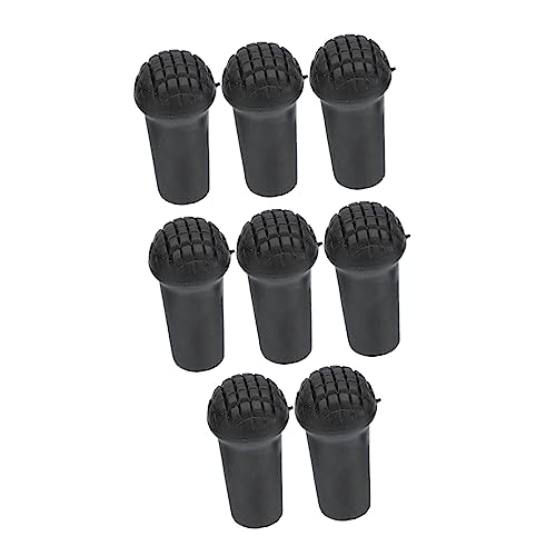 PERSELOSO Cane Protector Hiking Stick Tips 8 Pcs Rubber Cane Tips Trekking Cane Accessories Anti-Skid Crutch Tips