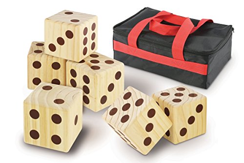 Kovot Oversize Wood Dice Set with Carry Bag - Includes (6) 3.5