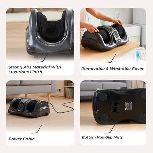 Image of Durafit91 Electric Foot Massager for Pain Relief, Feet Massager with Hand Simulation Massage, Air Compression, Shiatsu, Deep Kneading, Blood Circulation, Relaxation & Stress Relief, Portable Massager