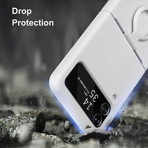 Image of MIDOS Back Cover Compatible with Samsung Z Flip 4 Silicone Case Full Protection Shock Proof Case for Samsung Galaxy Z Flip 4 (White)