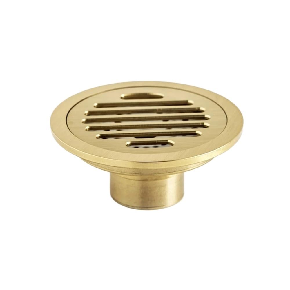 Sunrrafck Gold-Single 1Pc Brass Round Floor Drain Cover Shower Waste Drainer Grate(Gold-Single)