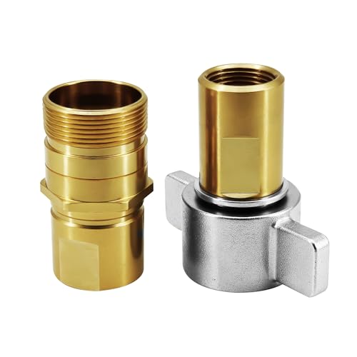 Image of 1 inch NPT Wet-Line Wing Nut Hydraulic Quick Disconnect Coupler /Coupling Set, Heavy-Duty Brass for Industrial Hydraulic Systems