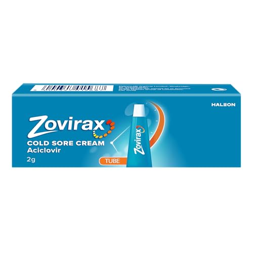 Zovirax Cold Sore Cream for Lips with Aciclovir Cold Sore Treatment that Speeds Healing and Pain Relief Tube 2g