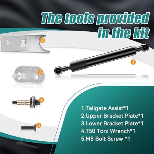HelloAuto Truck Tailgate Assist Shock Compatible with 2007-2018 Chevy Silverado/GMC Sierra 1500&07-19 HD 2500 3500,Soft Open Close Truck Bed Tailgate Lift Kit Strut Damper,Include All Accessories