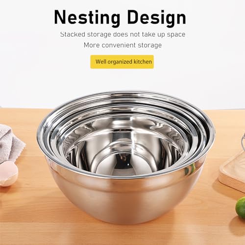 Juego de 5 tazones nesting con tapas acero inoxidable miniatura 2