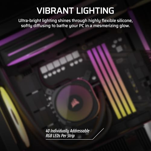 Image of CORSAIR iCUE Link LS350 Aurora RGB Light Strips 350mm Kit - 2X Magnetic Diffused Individually Addressable RGB LED Strips - iCUE Link Adapter and ARGB to iCUE 3-Pin Adapter Cable Included
