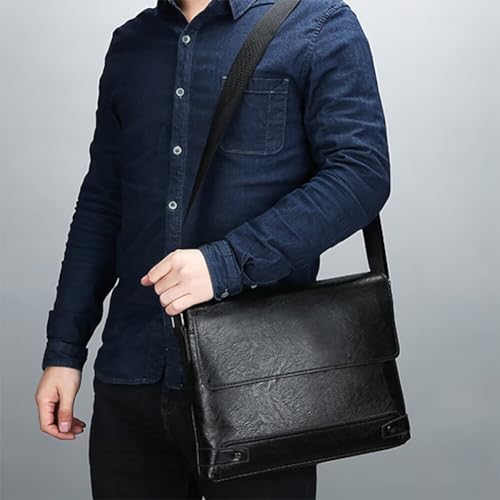 Leather Messenger Bag for Men Lightweight Shoulder Handbag Crossbody Briefcases Casual Work Satchel Messenger Tote Bag2