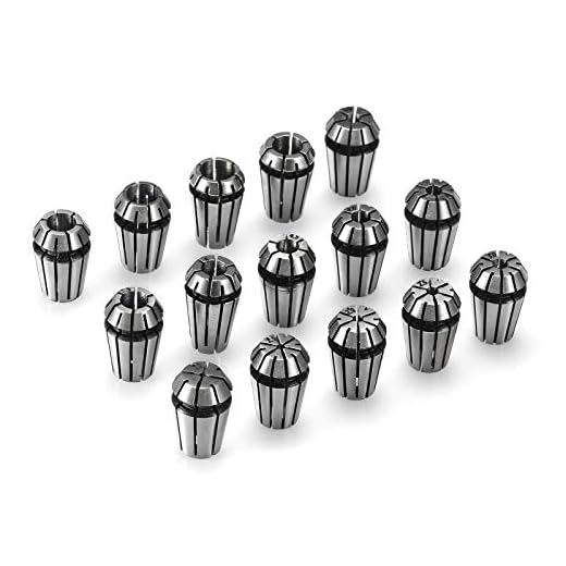 Genmitsu 15 st ER11 precisionsfjäderhylsnyckelsats för CNC gravering fräsning svarvchuck verktyg, 1,0 mm-7,0 mm & 1/4 tum, 1/8 tum
