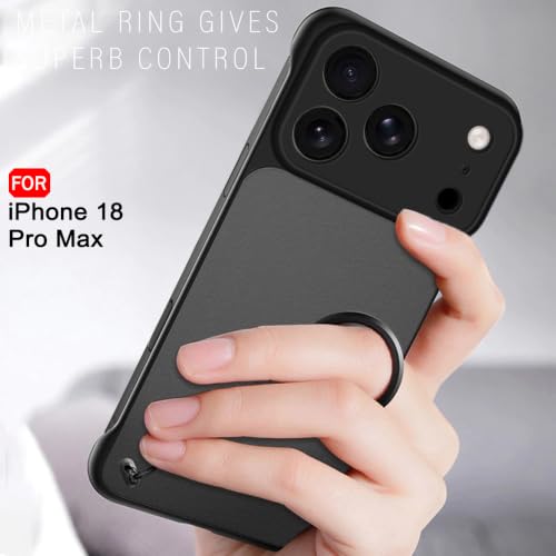 Image of TheGiftKart Hybrid Ultimate Slim Back Case Cover for iPhone XVIII Pro Max | Lightweight Profile | Frosted Matte Translucent Hard Back Case Cover for iPhone XVIII Pro Max (PC & TPU, Black Sides)