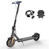 Electric Scooter for Adults, 500W Motor, 22 MPH Top Speed, Up to 31 Miles Long Range, 10” Solid Tires, Foldable Commuter E Scooter with Dual Suspension, App Control, Dual Brake System