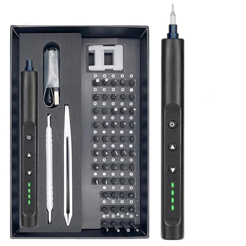 3.7V Electric Screwdriver Mini Precision Screwdriver Set 56 Magnetic Bits Magnetic Storage 5/32Hex Repair Tool Kit for Electronics Phone Camera Laptop Watch