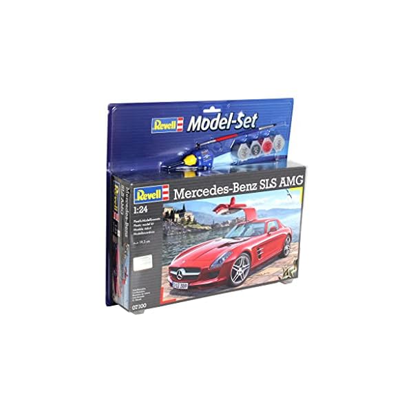 Revell Modellbausatz Auto 1:24 - Mercedes-Benz SLS AMG im Maßstab 1:24, Level 4, originalgetreue Nachbildung mit vielen…