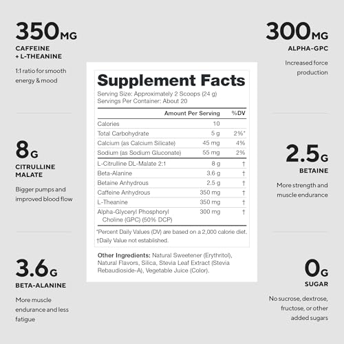 Image of LEGION Pulse Pre Workout - All Natural Nitric Oxide Preworkout Drink to Boost Energy, Creatine Free, Naturally Sweetened, Beta Alanine, Citrulline, Alpha GPC (Cotton Candy)