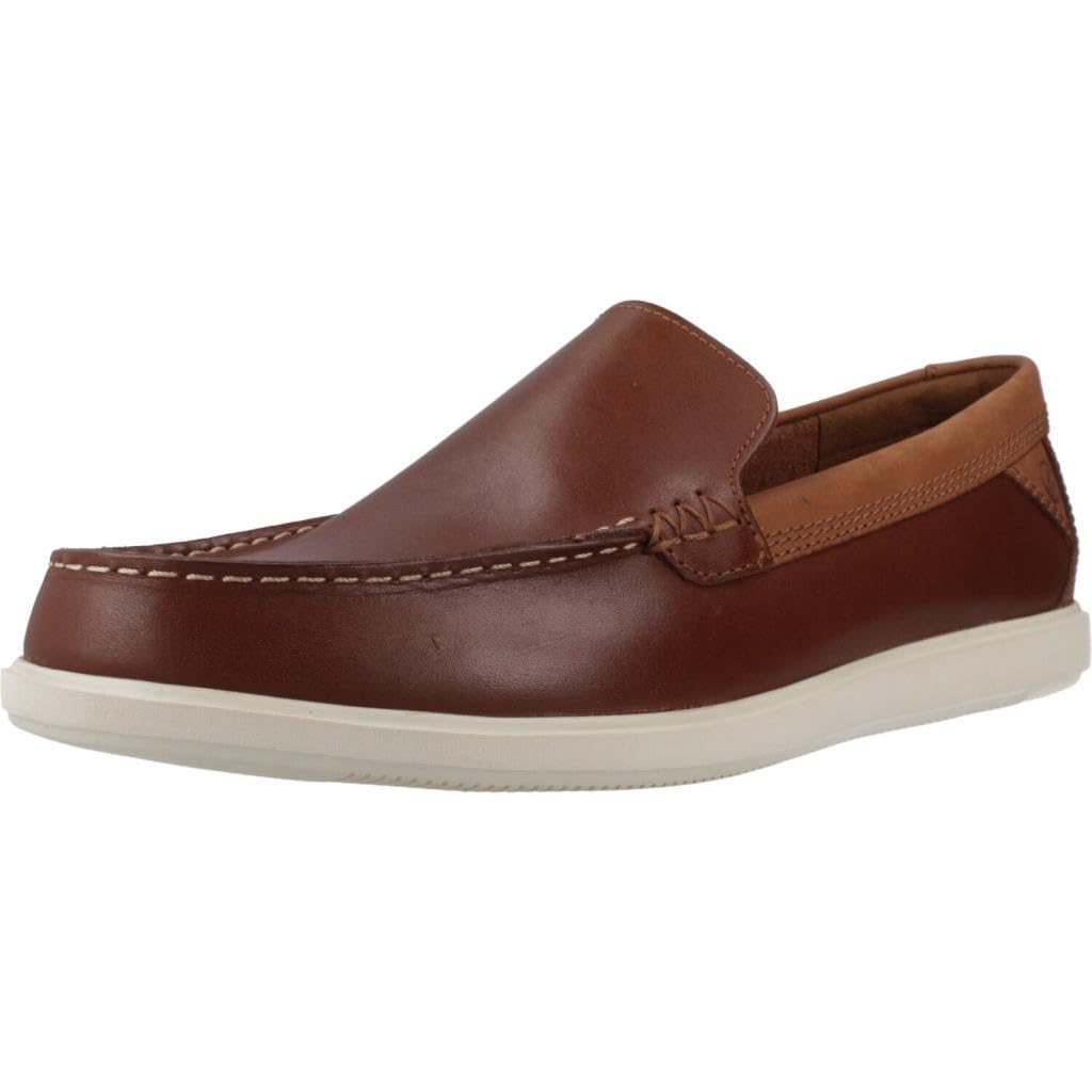Clarks Bratton Loafer Mens Dark Tan Lea, 9.5